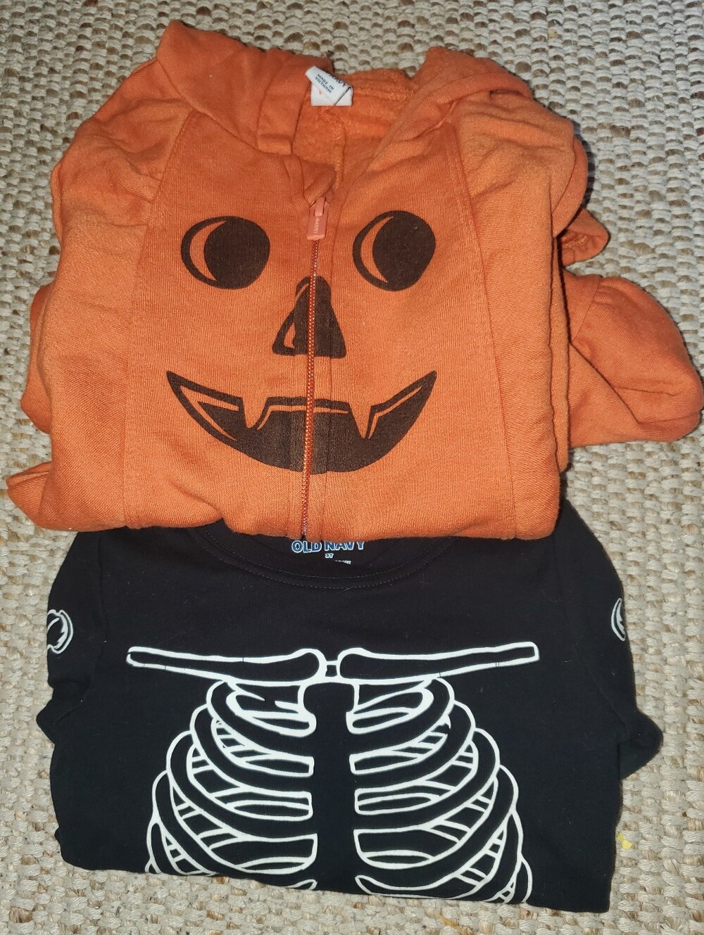 2 Sets Of 3T Halloween PJs (Pumpkim, Skeleton)